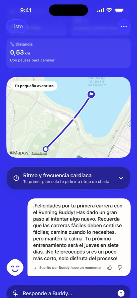 El análisis de Buddy tras una carrera, en Español