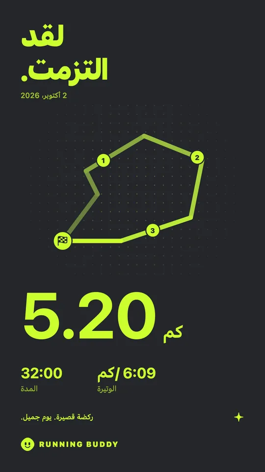 بطاقة مشاركة من Running Buddy