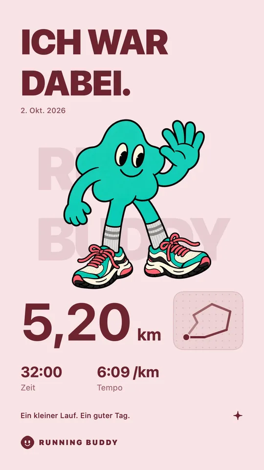 Eine Running Buddy Karte zum Teilen