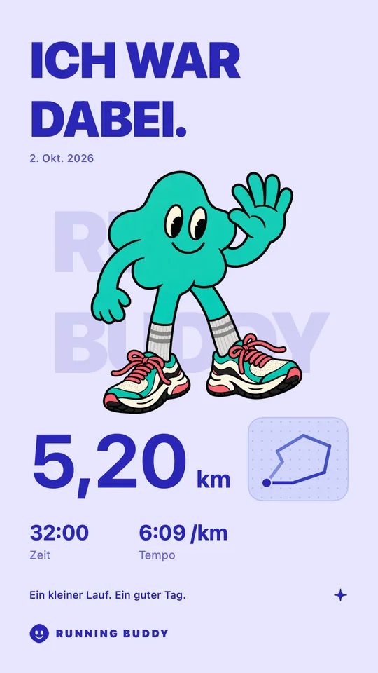 Eine Running Buddy Karte zum Teilen