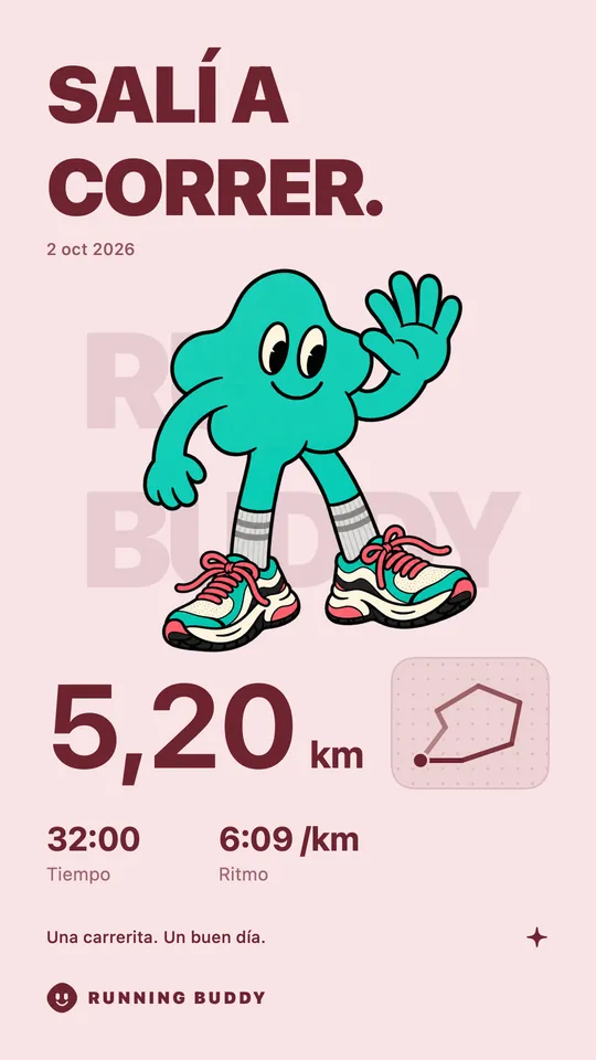 Una tarjeta para compartir de Running Buddy