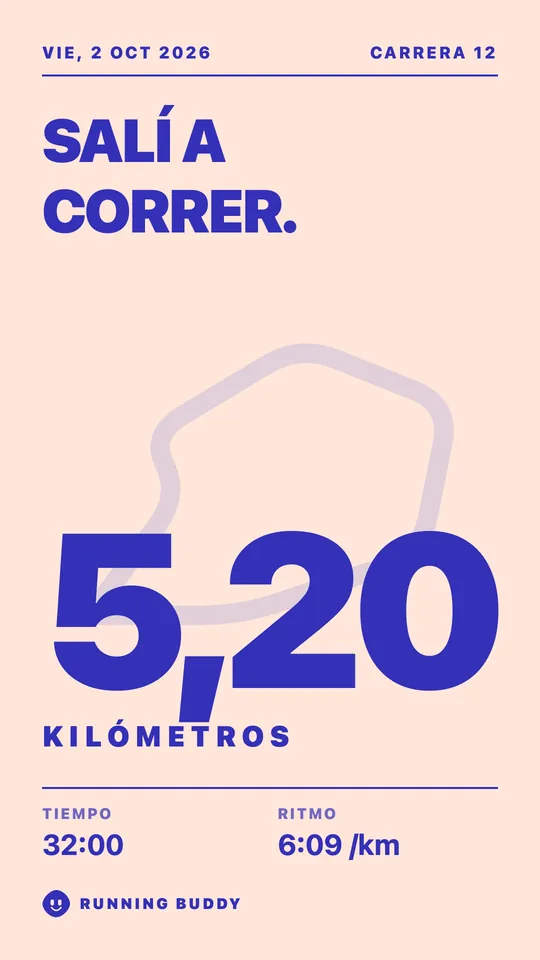 Una tarjeta para compartir de Running Buddy