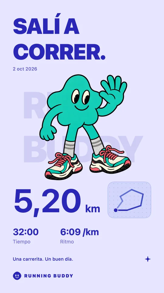Una tarjeta para compartir de Running Buddy