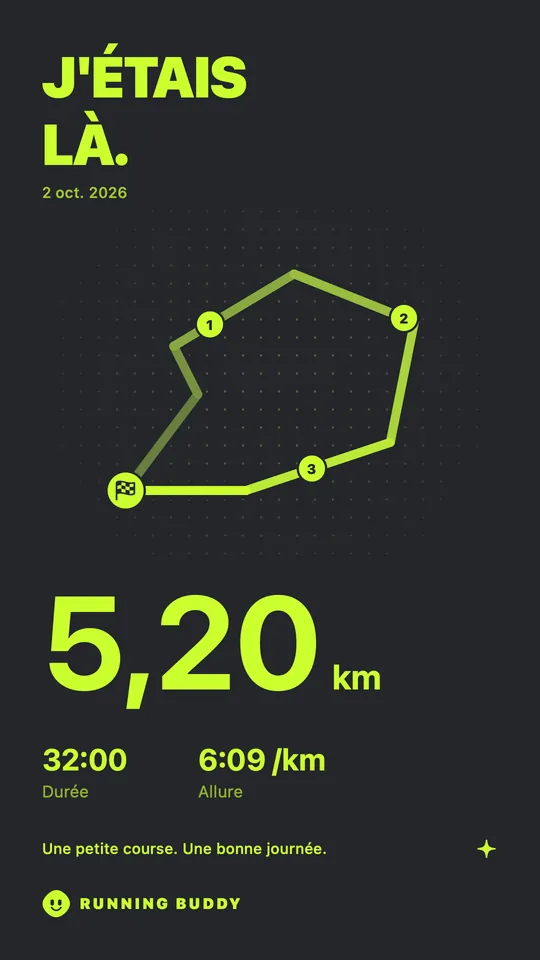 Une carte à partager Running Buddy