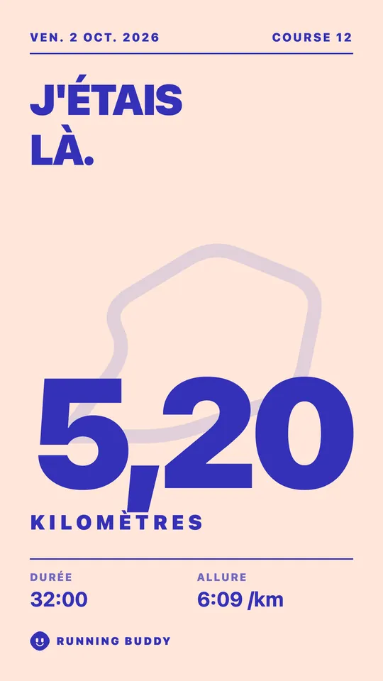 Une carte à partager Running Buddy