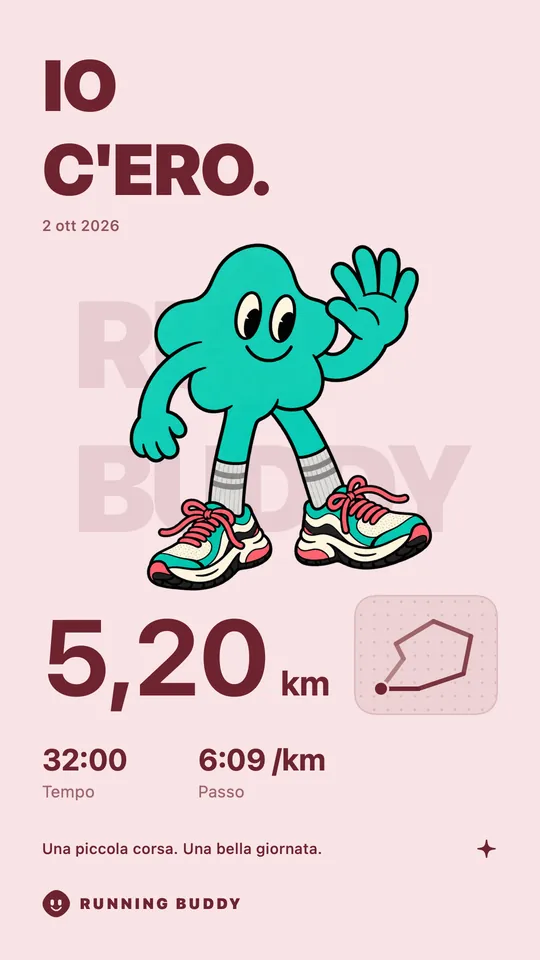 Una card da condividere di Running Buddy