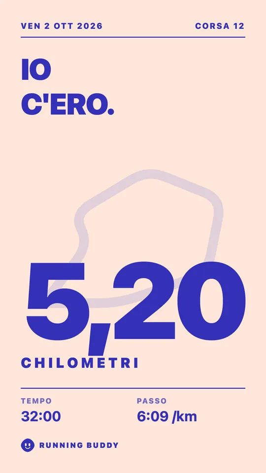 Una card da condividere di Running Buddy
