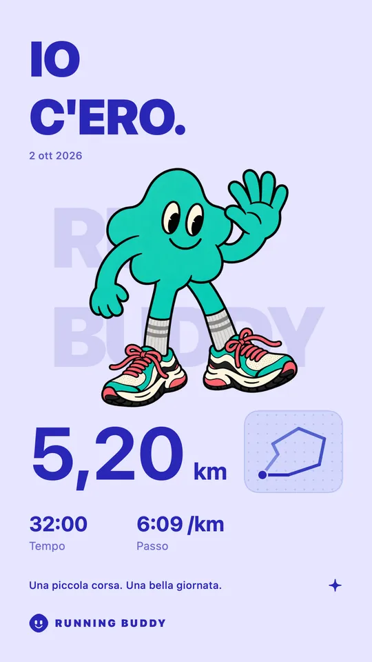 Una card da condividere di Running Buddy