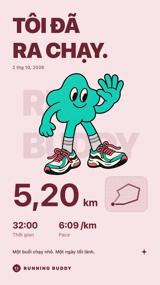Thẻ chia sẻ của Running Buddy